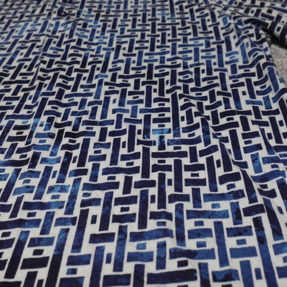 Robert Graham Polo Shirt Mens Large Blue Geometric Pattern Short Sleeve Pullover - Picture 7 of 10